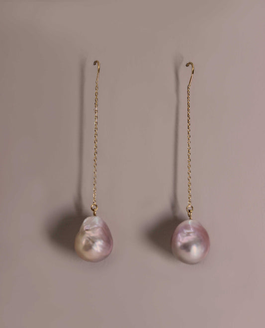 Gold Pearl Chain Drops