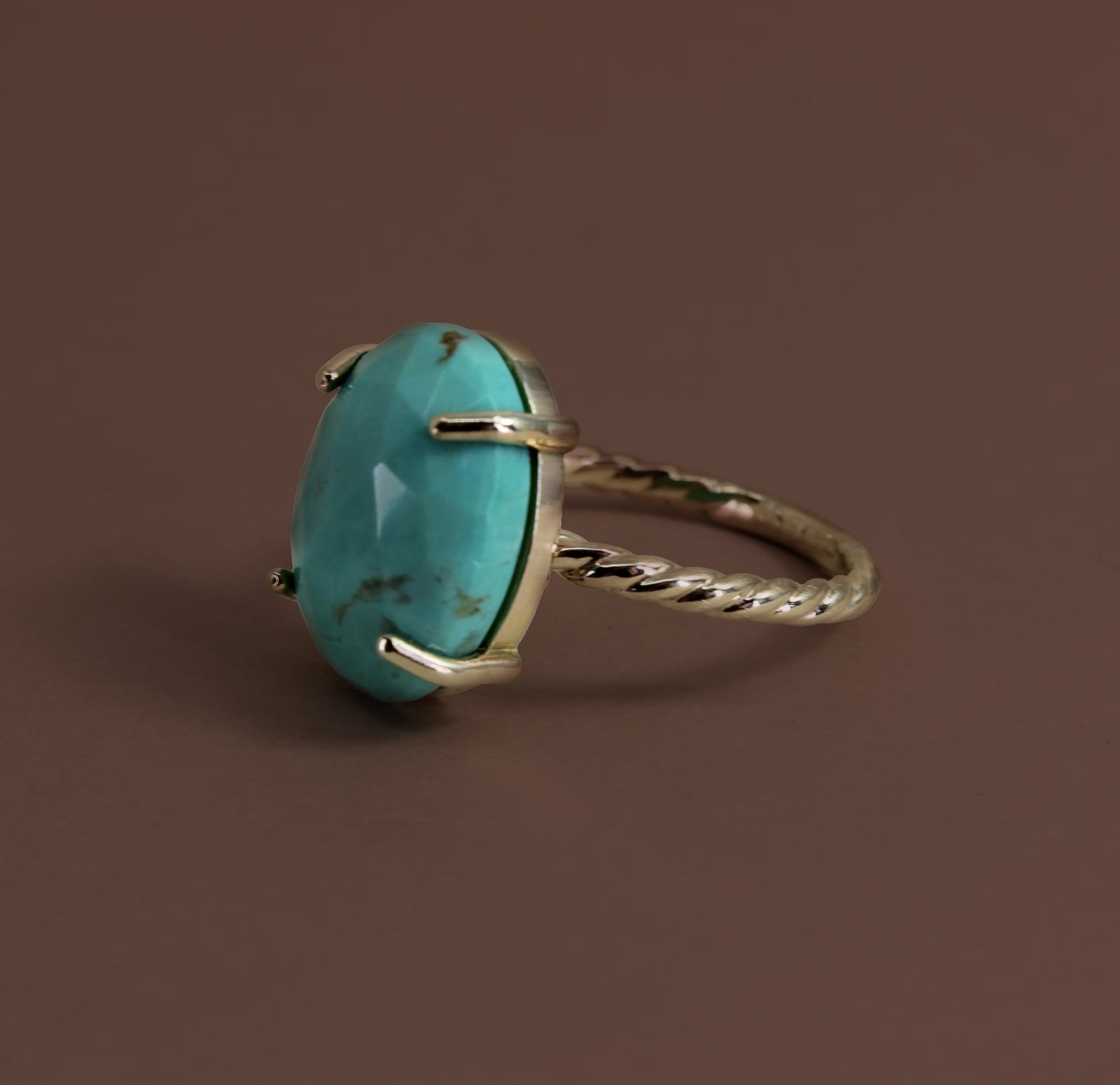 Gold Turquoise cocktail ring