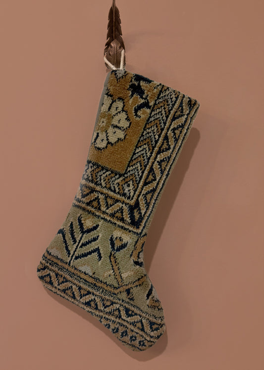 Handmade Vintage Rug Stocking #3
