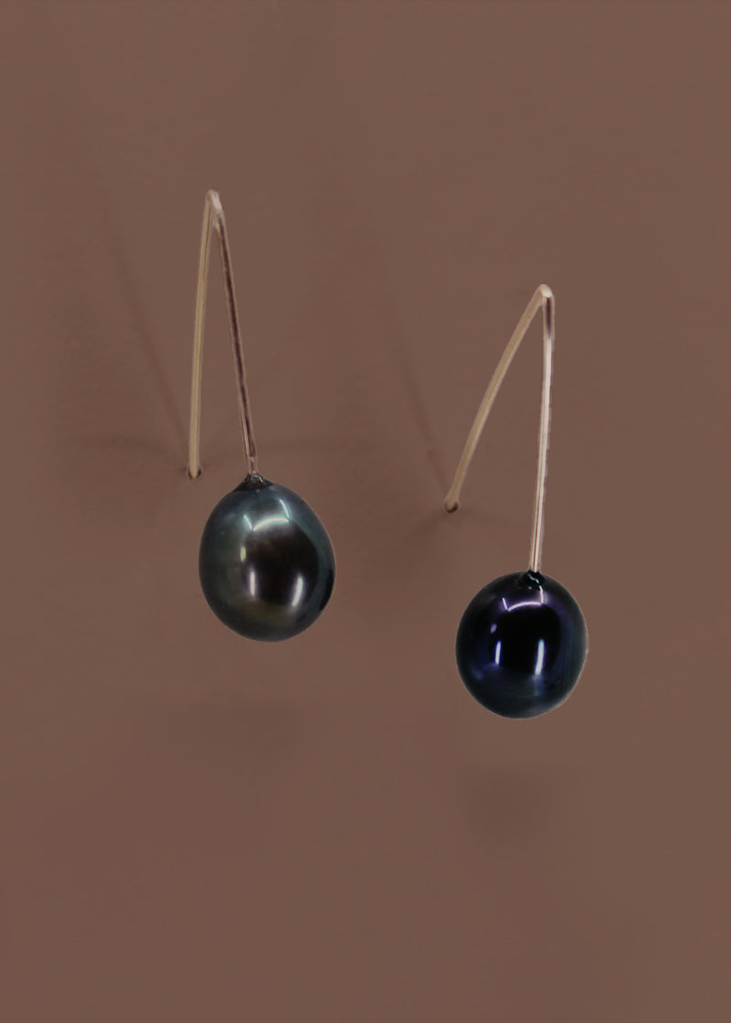 Gold Tahitian Pearl Hook Drops