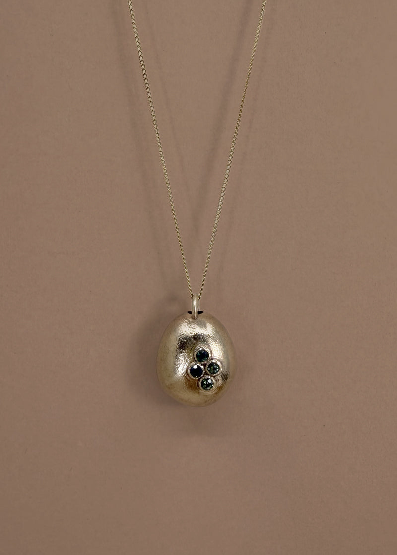 Bronze Sapphire Cluster Pendant, Reserved Custom Order