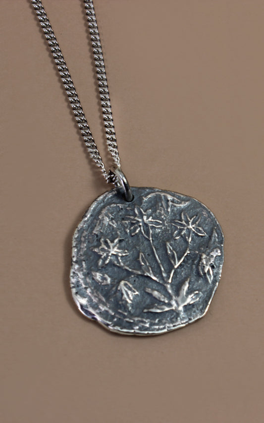 Floral Medallion on Curb Chain