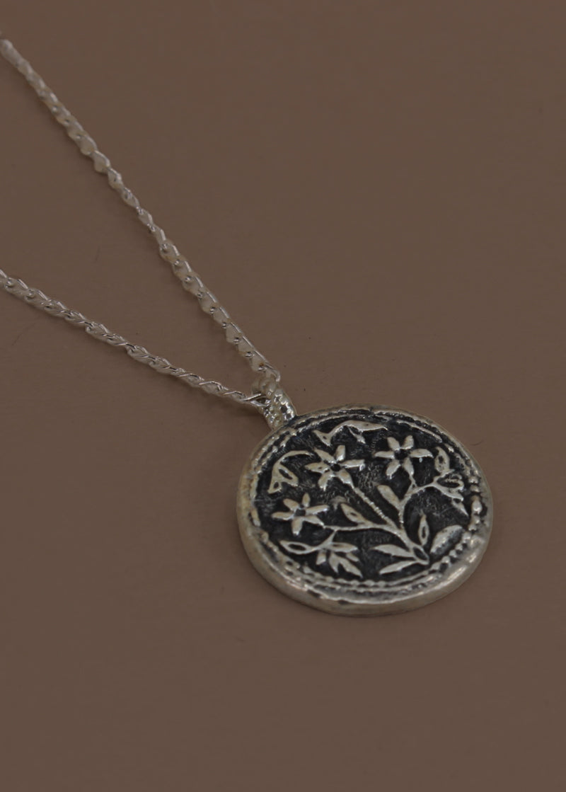 Sterling Delicate Floral Pendant Necklace