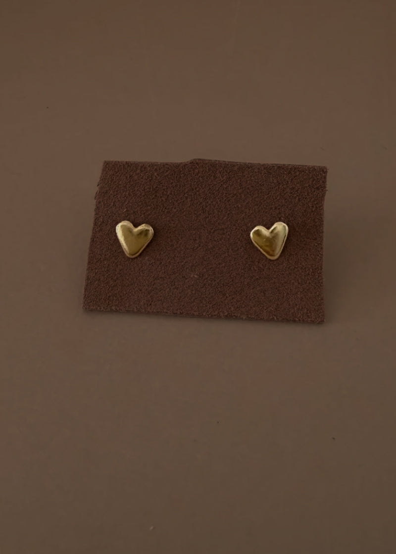 Gold Heart Studs