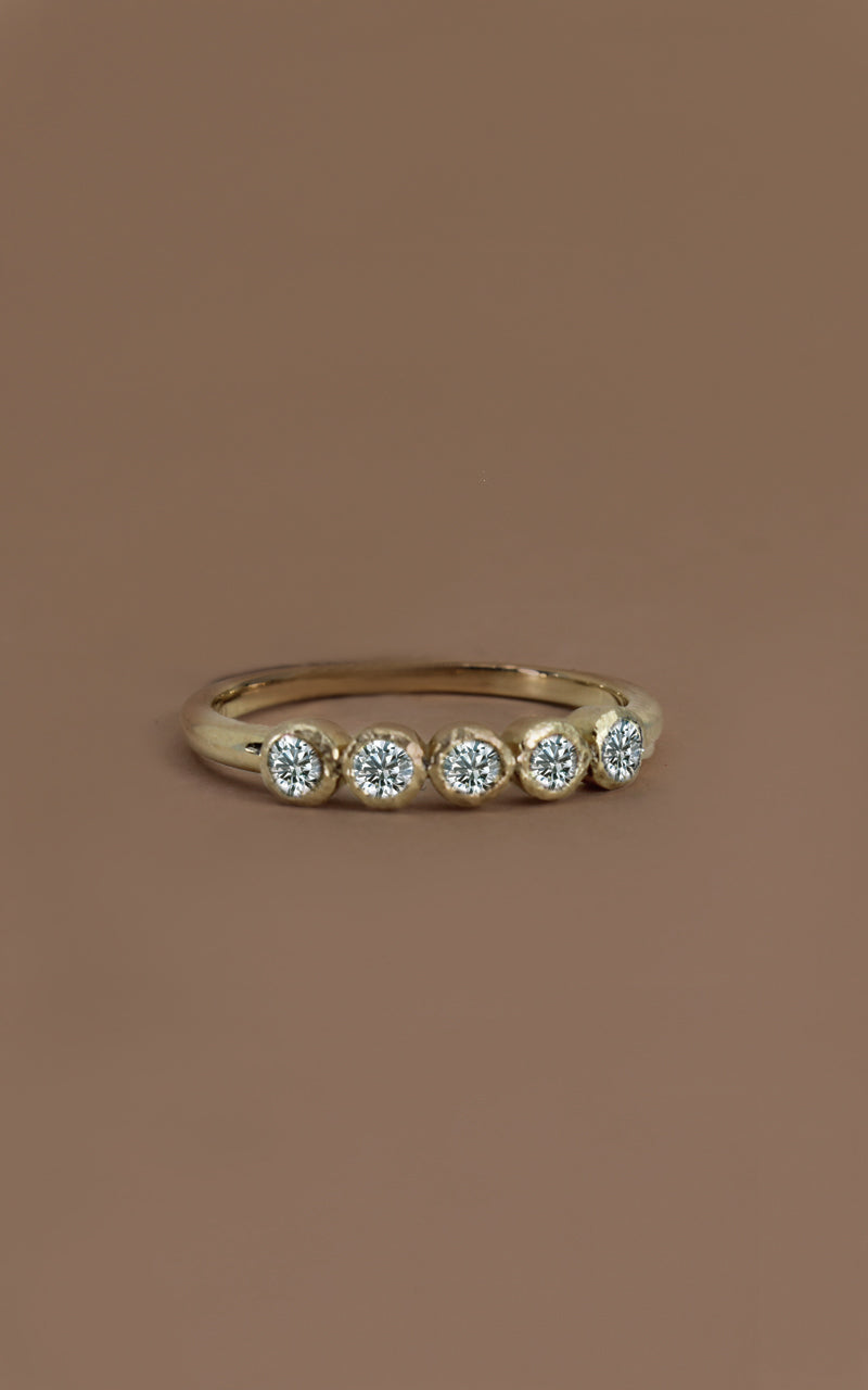 Lab Diamond Ring, 5 Stone Diamond Band