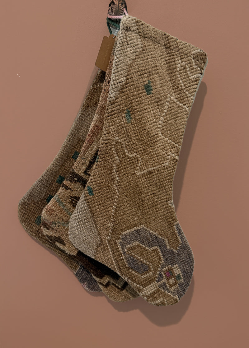 Holiday Stocking Brown Pattern