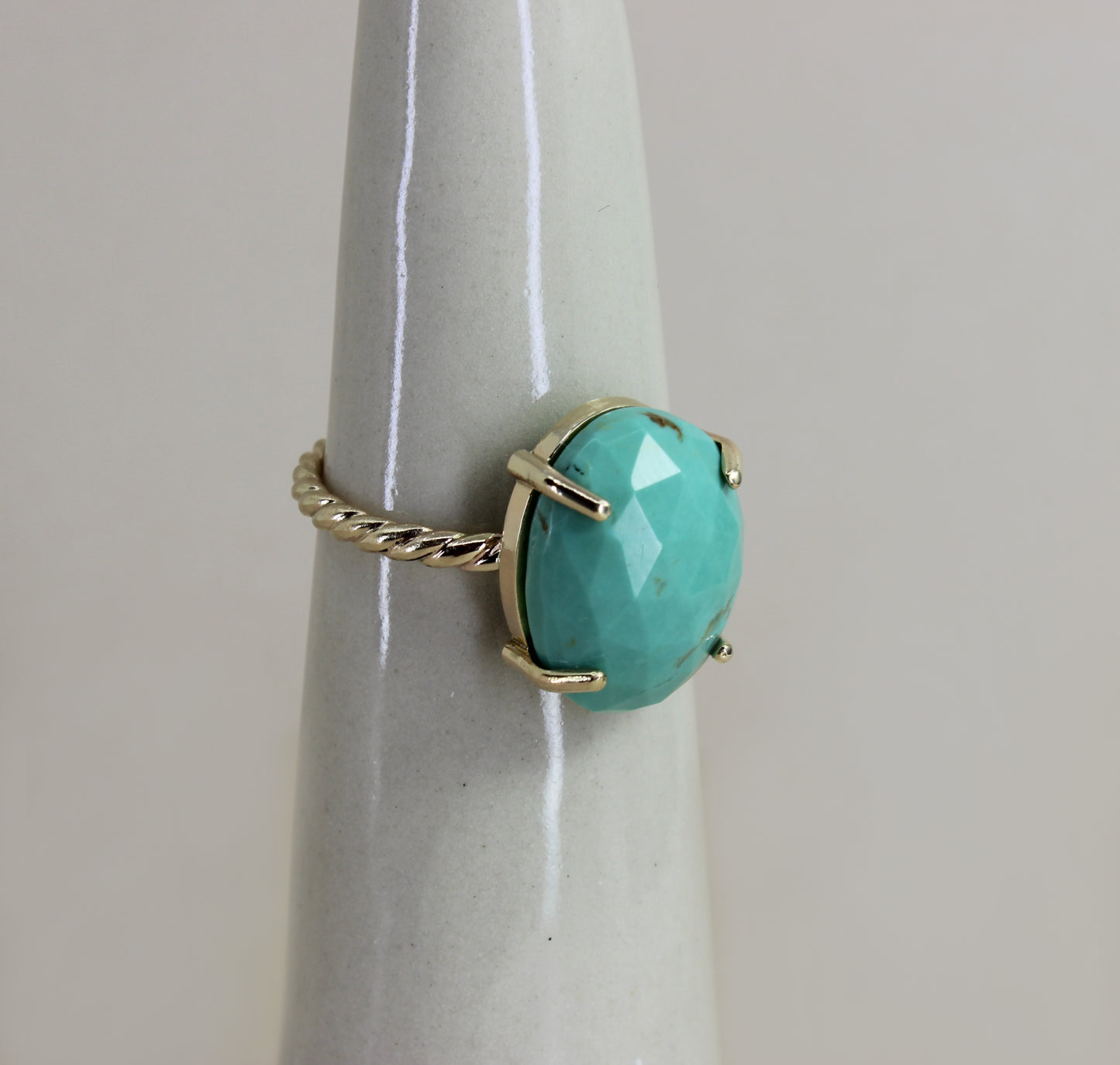 Gold Turquoise cocktail ring