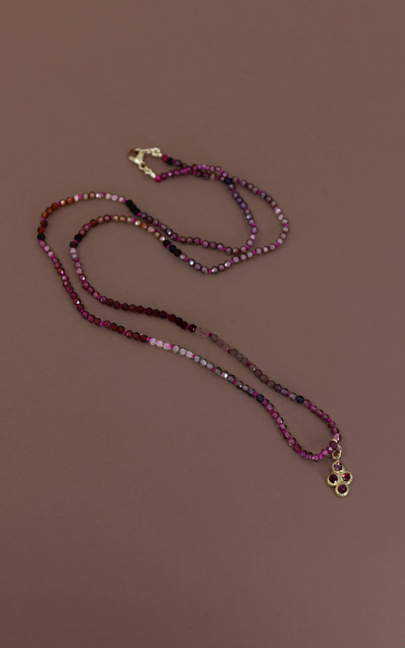 Tundra Sapphire bead necklace with Charm