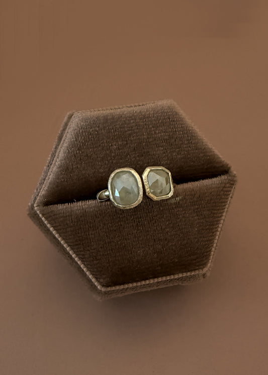 Toi et Moi Rustic Diamond Ring