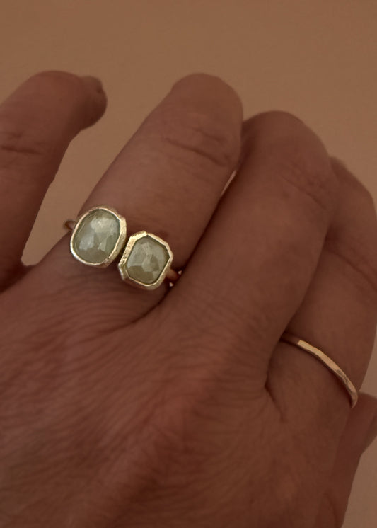 Toi et Moi Rustic Diamond Ring