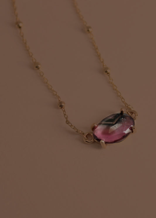 Gold Chevron Tourmaline Necklace