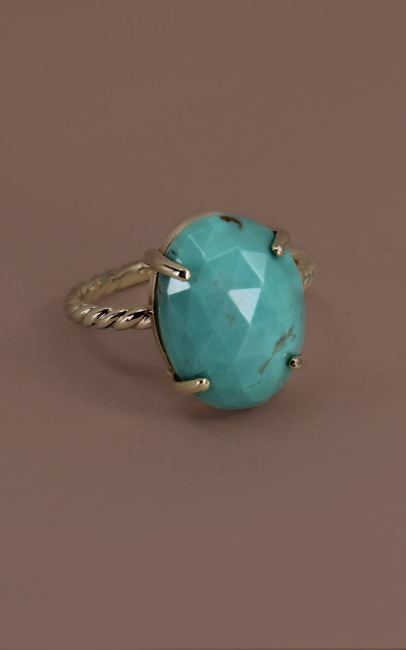 Gold Turquoise cocktail ring