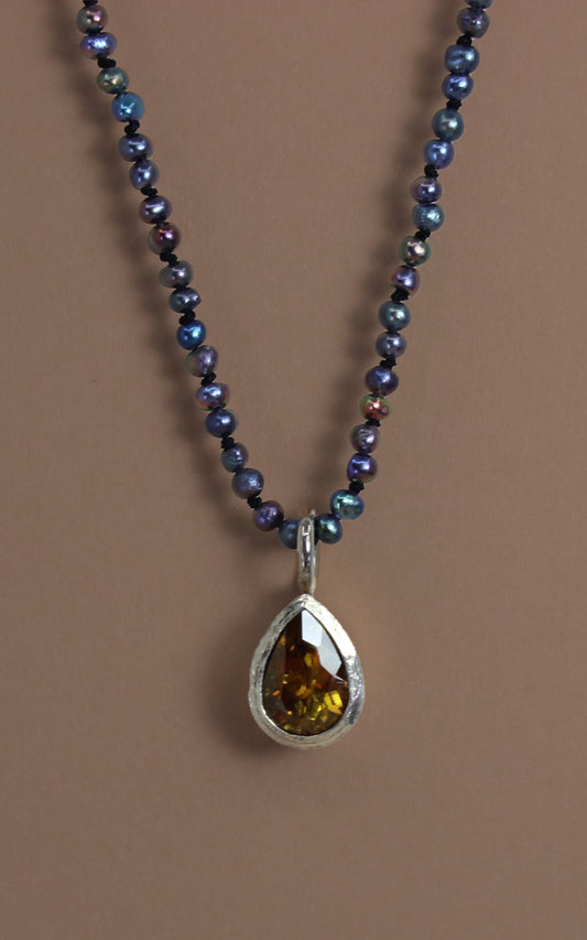 Pearl with Sphene Drop