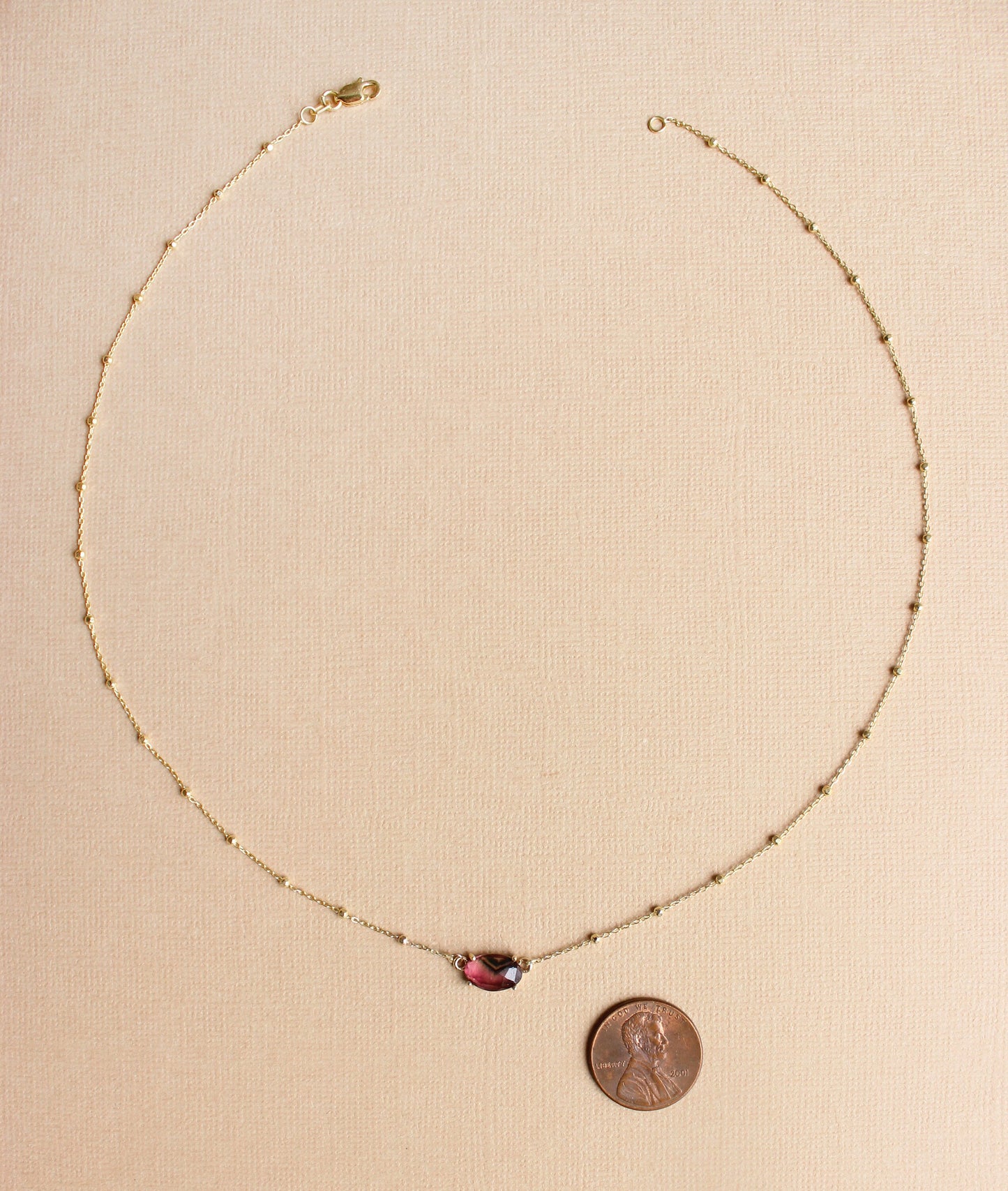 Gold Chevron Tourmaline Necklace