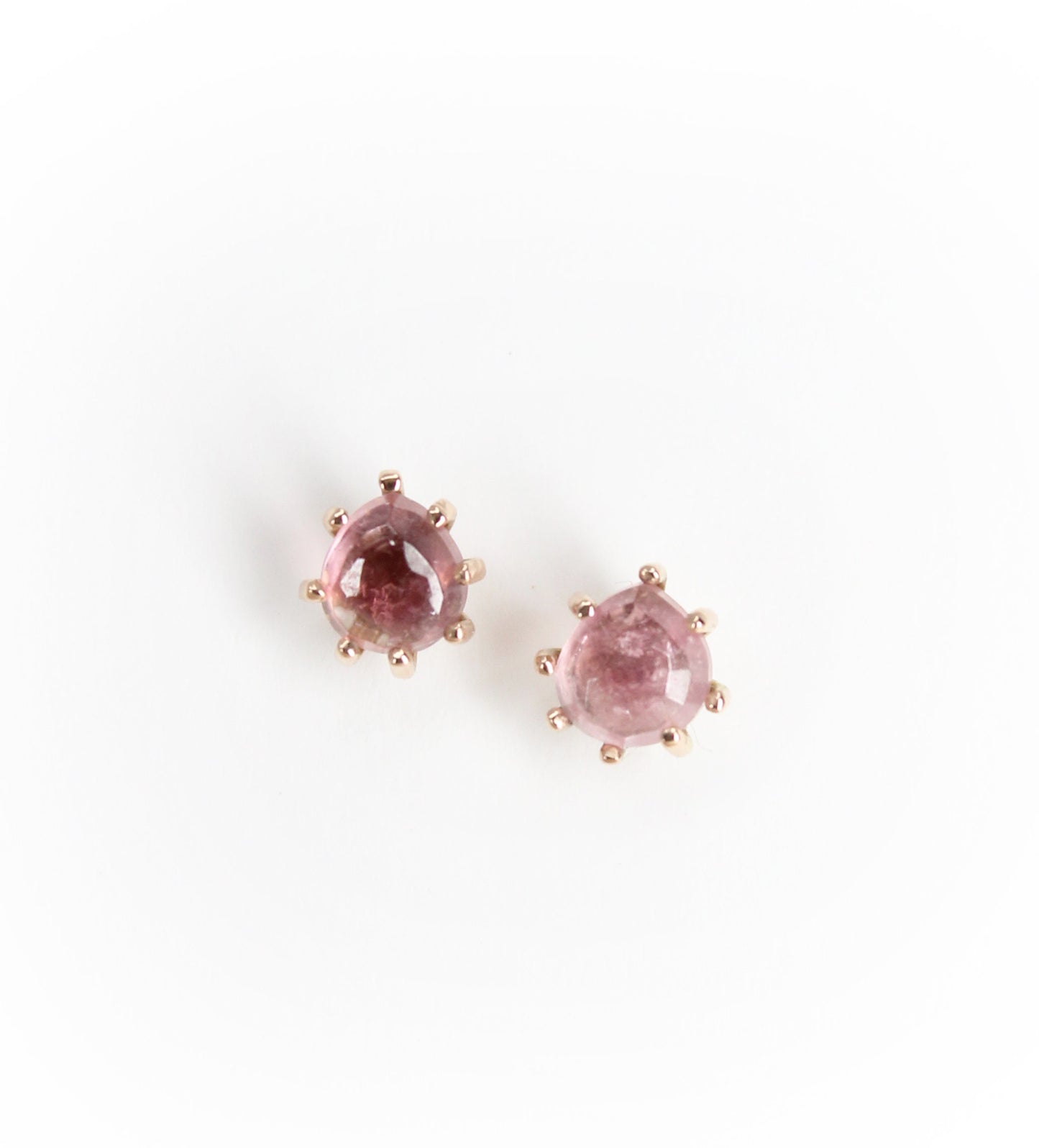 Rose Gold Tourmaline Studs