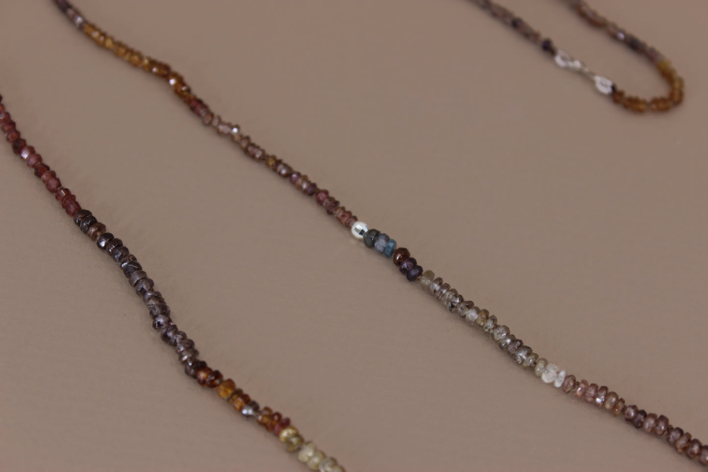 Natural Sapphire bead necklace long