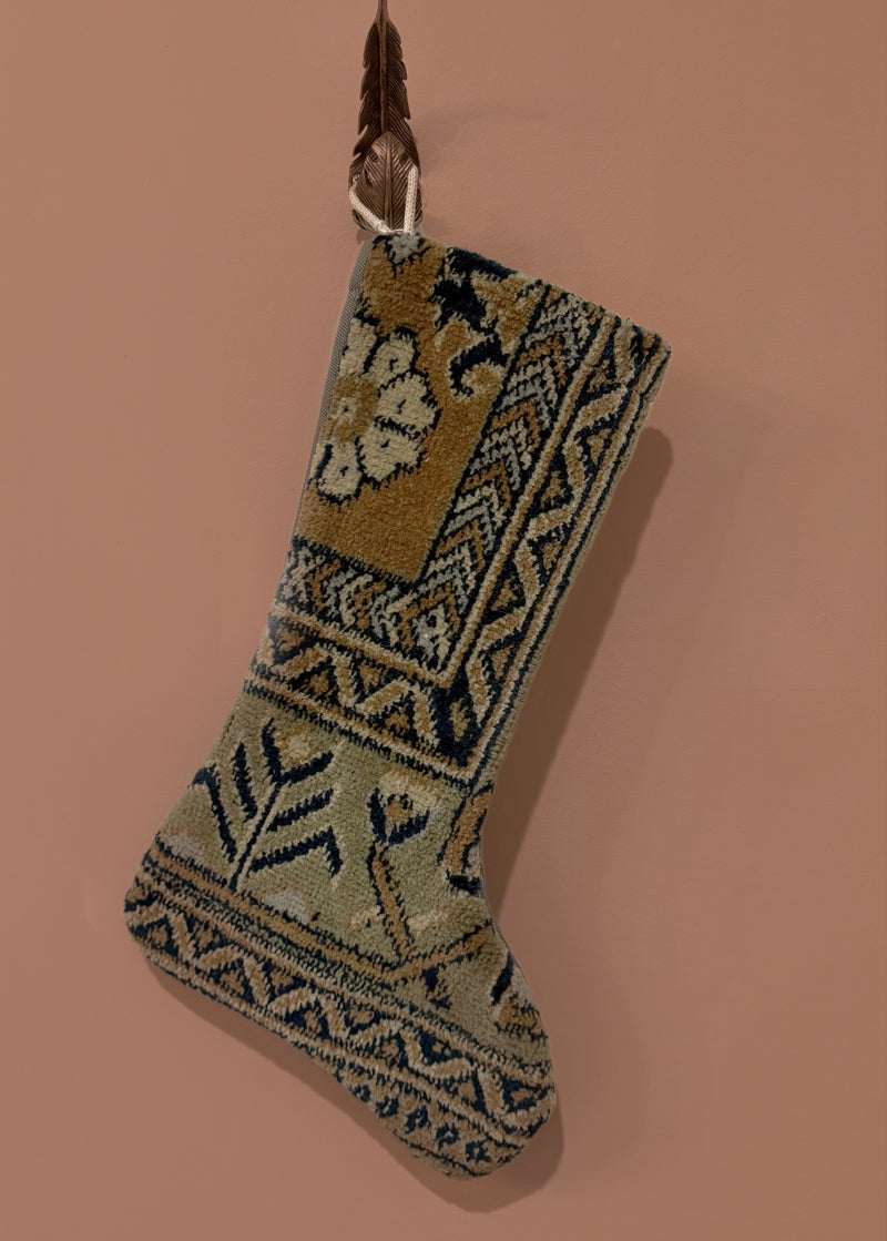 Handmade Vintage Rug Stocking #3