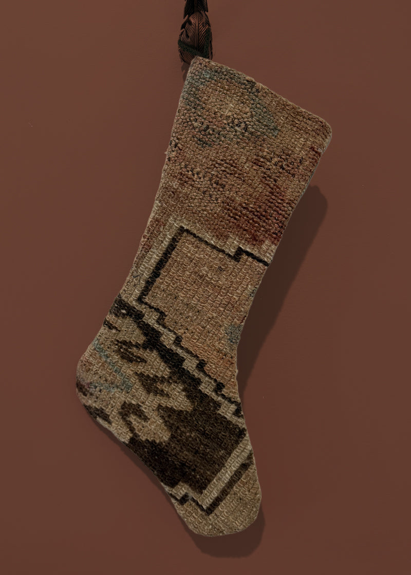Holiday Stocking Brown Pattern