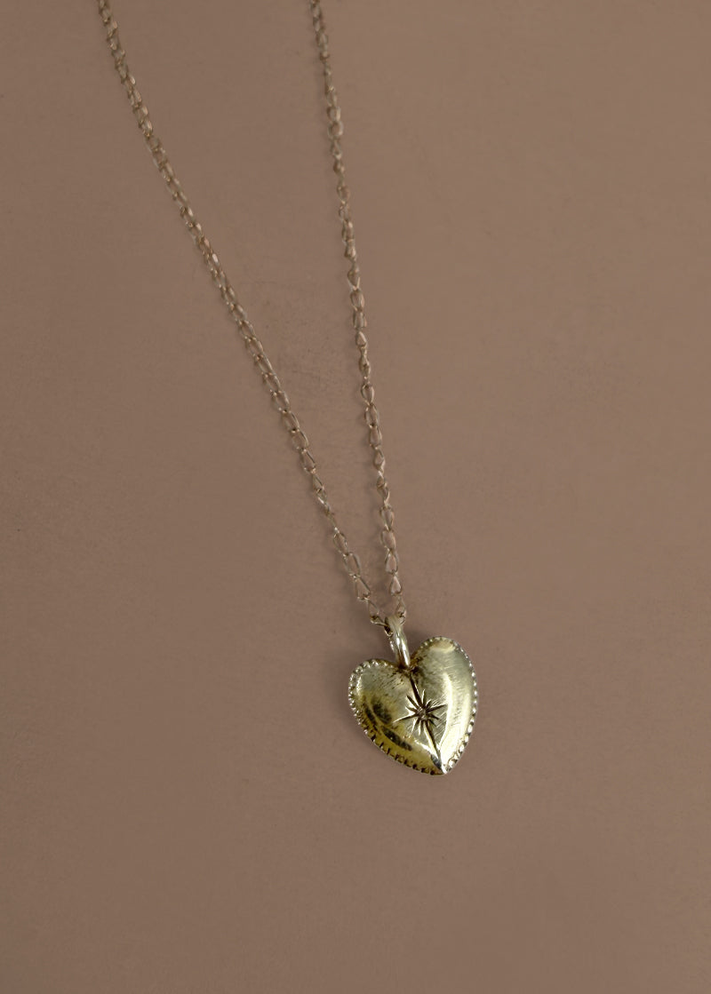 Gold Starburst Heart Necklace