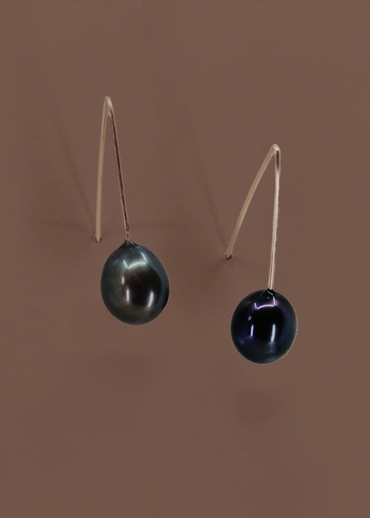 Gold Tahitian Pearl Hook Drops