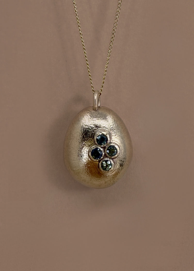 Bronze Sapphire Cluster Pendant, Reserved Custom Order