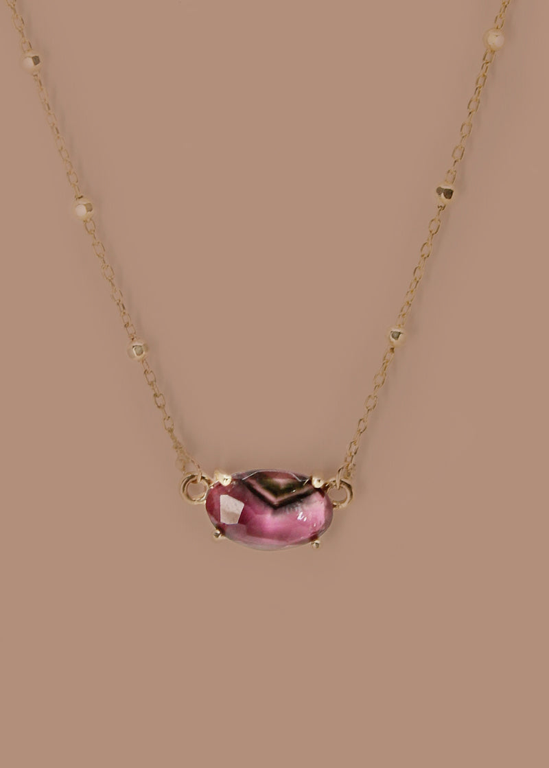 Gold Chevron Tourmaline Necklace