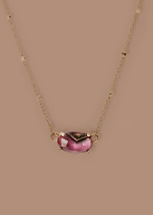 Gold Chevron Tourmaline Necklace
