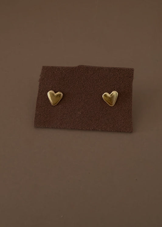 Gold Heart Studs