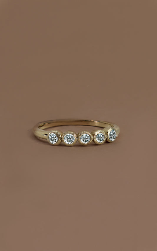 Lab Diamond Ring, 5 Stone Diamond Band