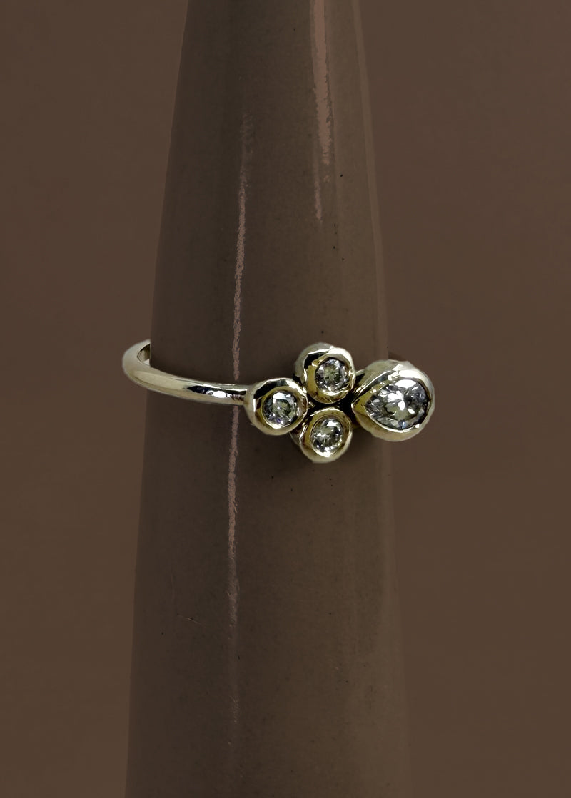 Pear Shaped Diamond Cluster Ring