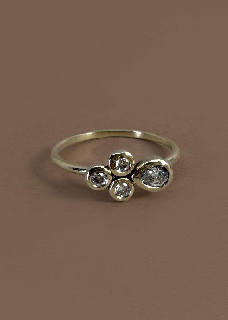 Pear Shaped Diamond Cluster Ring