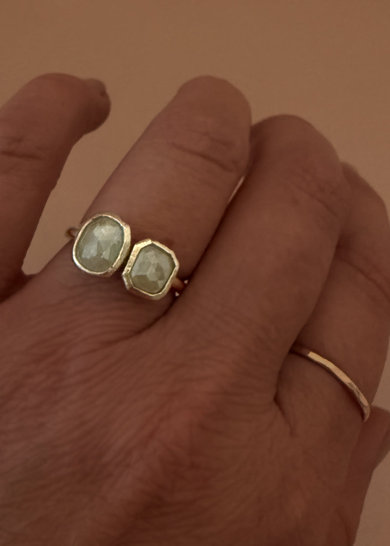 Toi et Moi Rustic Diamond Ring