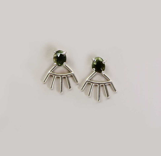 Gemstone Posts with Ear Jackets
