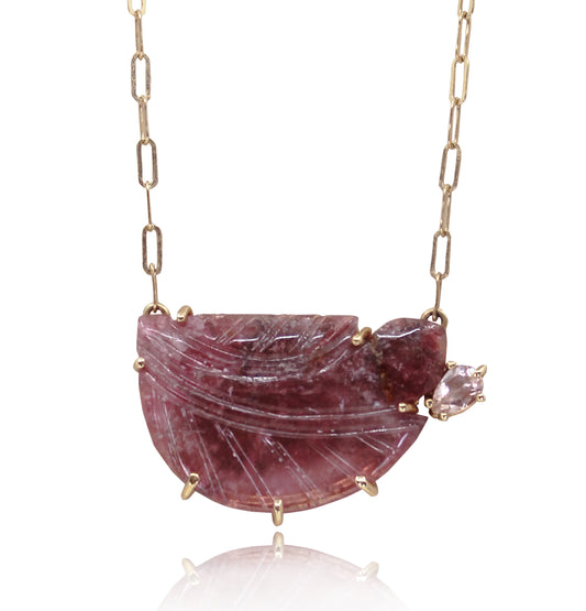 Tourmaline Feather Necklace