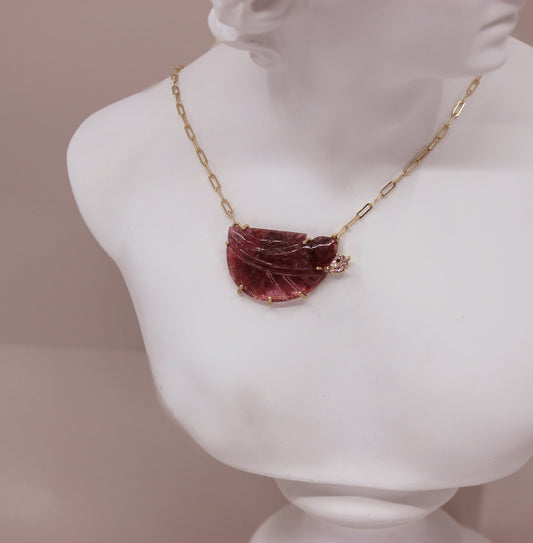 Tourmaline Feather Necklace