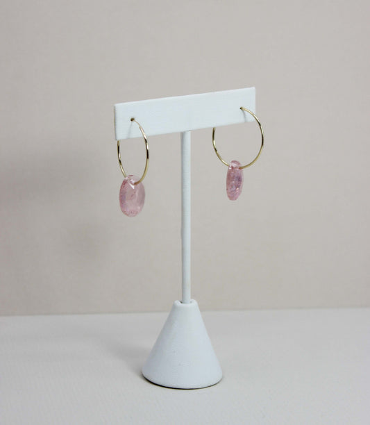 Gold Hoop Tourmaline Drops